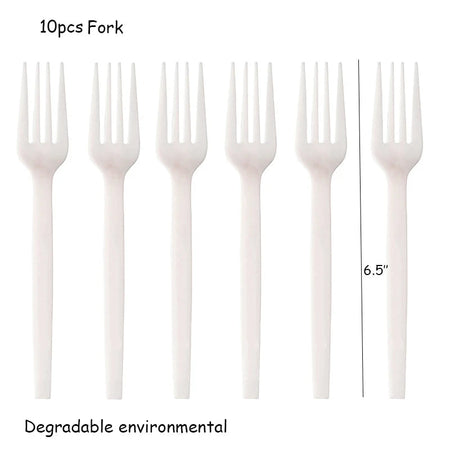 Rainbow Unicorn Party Supplies Set - Perfect for Birthdays and Baby Showers! 10pcs fork