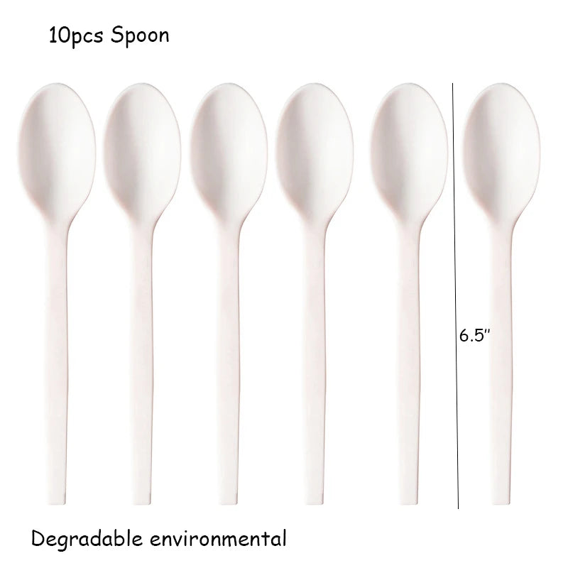 Rainbow Unicorn Party Supplies Set - Perfect for Birthdays and Baby Showers! 10pcs spoon