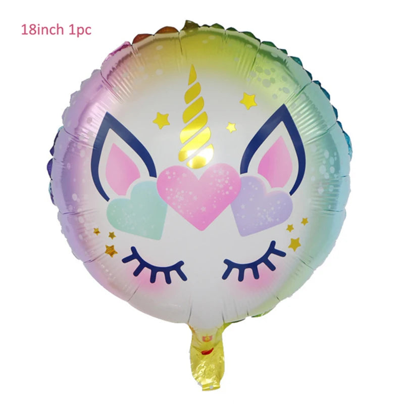 Rainbow Unicorn Party Supplies Set - Perfect for Birthdays and Baby Showers! 1pc balloon