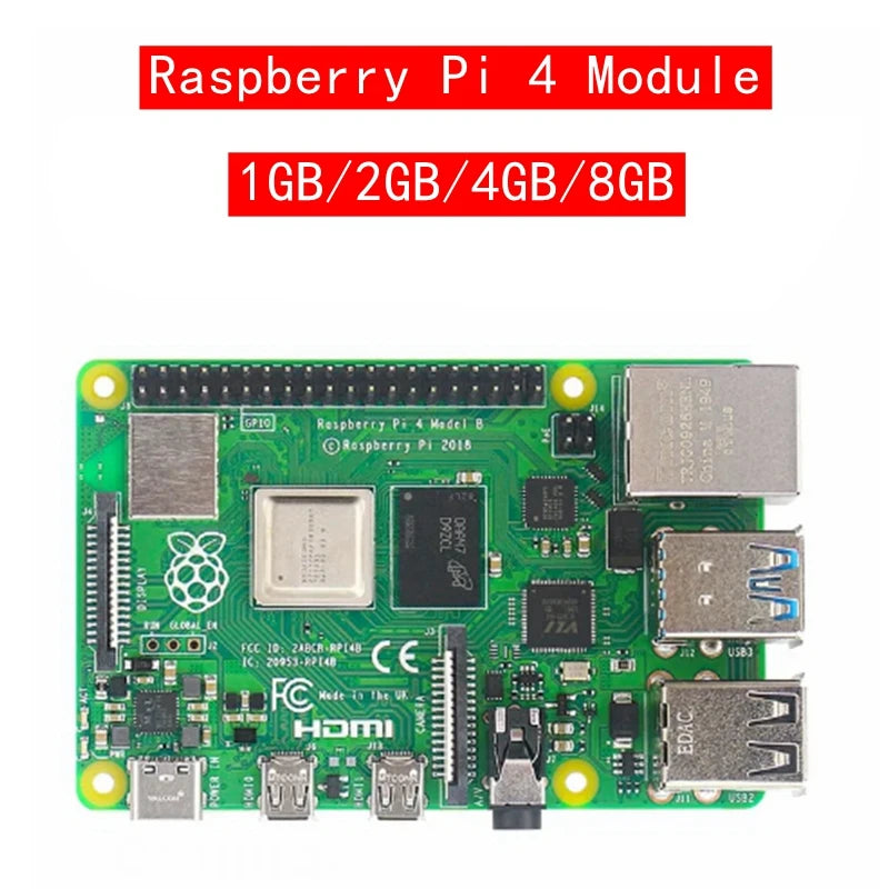 Raspberry Pi 4 Model B 1 2 4 8 GB RAM Cortex-A72 ARM v8 64-bit SoC 1.5GHz Gigabit Ethernet WiFi BLE 4K Video RPi 4B Pi4 8GB RAM