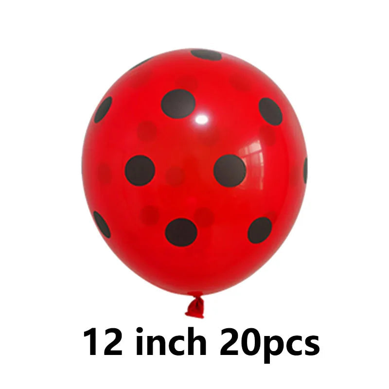 Red Black Ladybug Balloons &amp;amp; 32 Inch Red Number Set