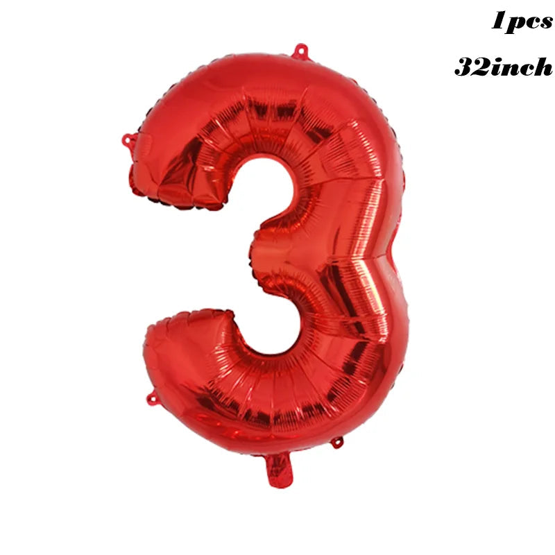 Red Black Ladybug Balloons &amp;amp; 32 Inch Red Number Set number-3 / Other / as shown | CHINA