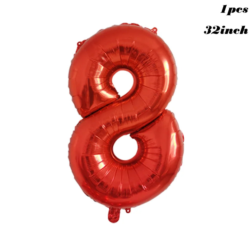 Red Black Ladybug Balloons &amp;amp; 32 Inch Red Number Set number-8 / Other / as shown | CHINA