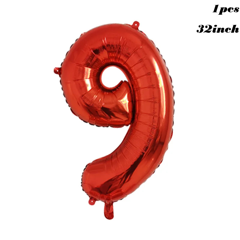 Red Black Ladybug Balloons &amp;amp; 32 Inch Red Number Set number-9 / Other / as shown | CHINA