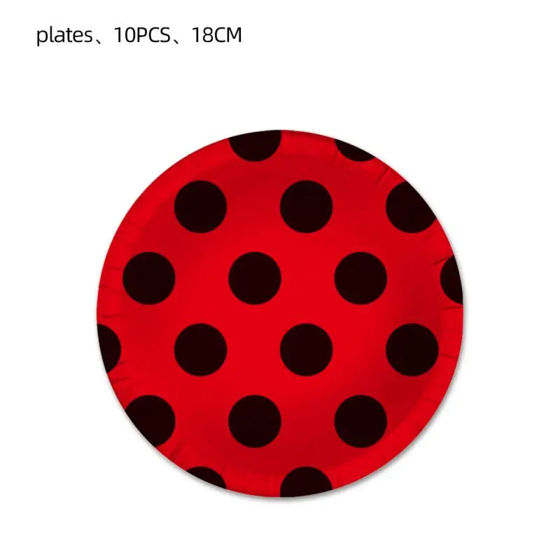 Red Dot Seven Stars Insect Party Supplies Set 7 Inch Plates-10pcs
