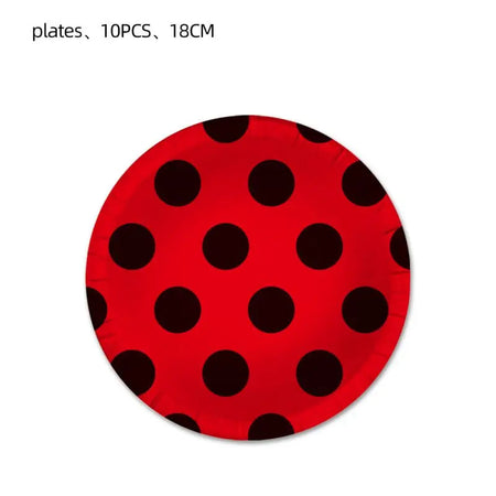Red Dot Seven Stars Insect Party Supplies Set 7 Inch Plates-10pcs