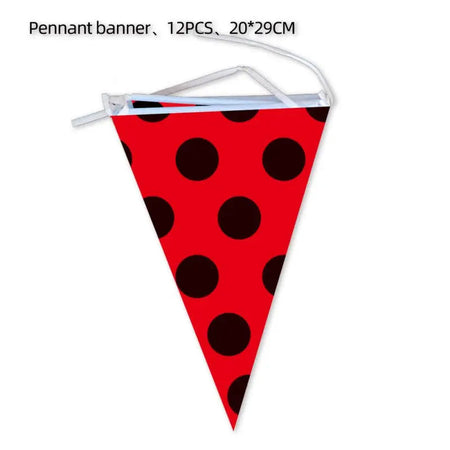 Red Dot Seven Stars Insect Party Supplies Set Banner-10pcs