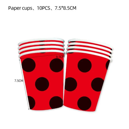 Red Dot Seven Stars Insect Party Supplies Set Cup-10pcs