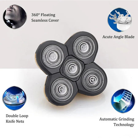 Replacement Electric Shaver Head Nose Trimmer Sideburns Knife Facial Cleansing Sponge Brush Independently Cutter Floating Head