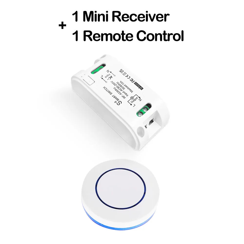 RF 433Mhz Wireless Smart Light Switch Mini Wall Panel Switch with Remote Control Mini AC 110V 220V 230V Relay Receiver Light Fan