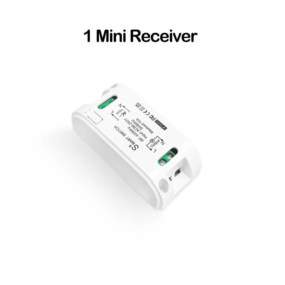 RF 433Mhz Wireless Smart Light Switch Mini Wall Panel Switch with Remote Control Mini AC 110V 220V 230V Relay Receiver Light Fan