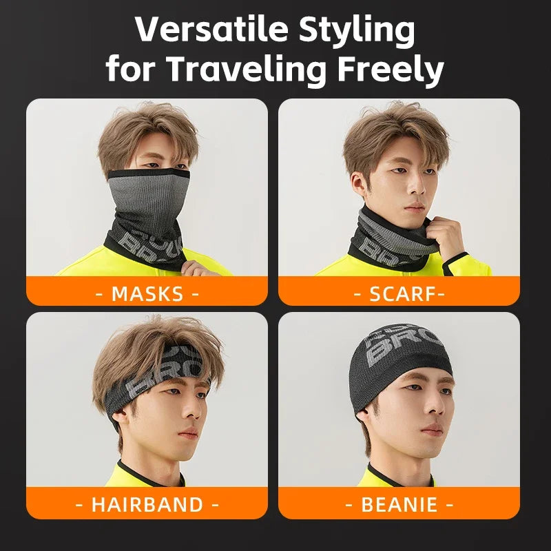 ROCKBROS Autumn Winter Face Mask High Elasticity Windproof Keep Warm Head Scarf Outdoor Sports Jogging Hiking Cycling Headwear