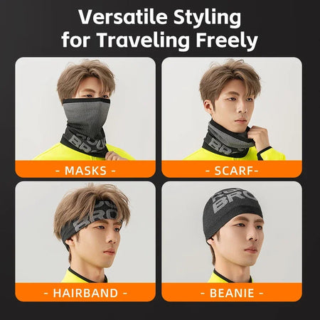 ROCKBROS Autumn Winter Face Mask High Elasticity Windproof Keep Warm Head Scarf Outdoor Sports Jogging Hiking Cycling Headwear