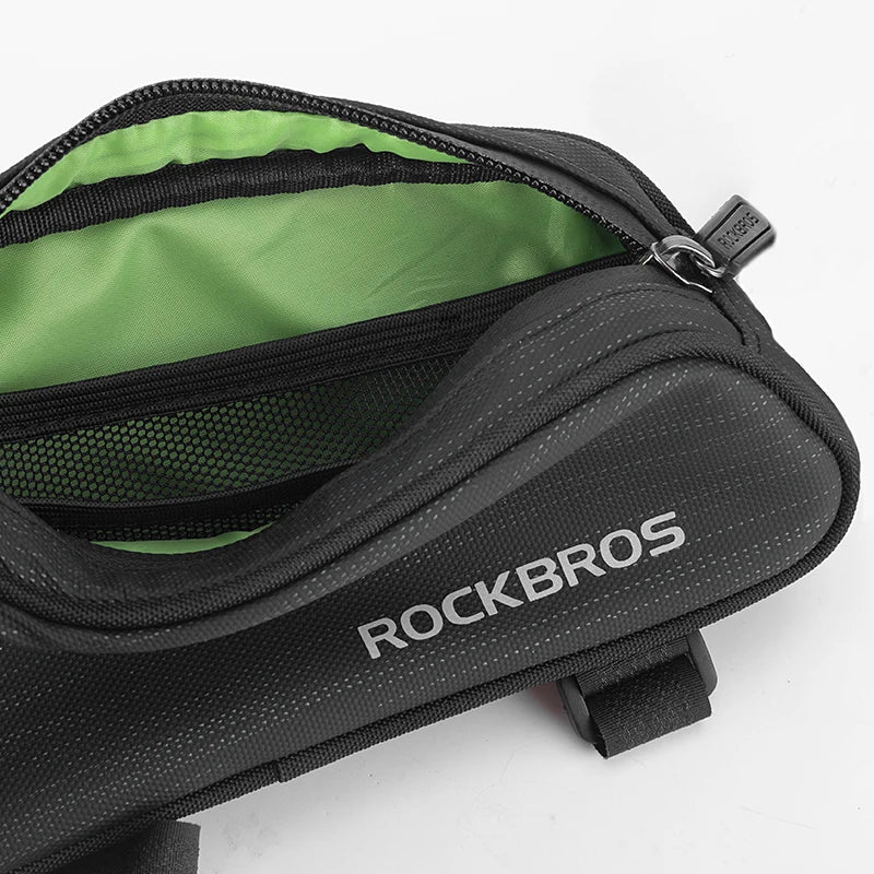 ROCKBROS Cycling Bike Bicycle Top Front Tube Bag Waterproof Frame Bag Big Capacity 1.1L MTB Bicycle Pannier Reflective