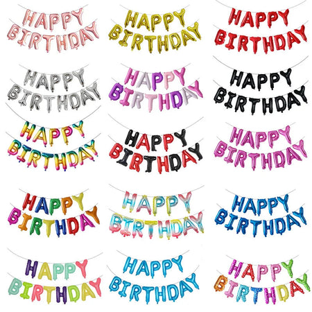 Rose Gold Happy Birthday Party Decoration Balloons - 13pcs