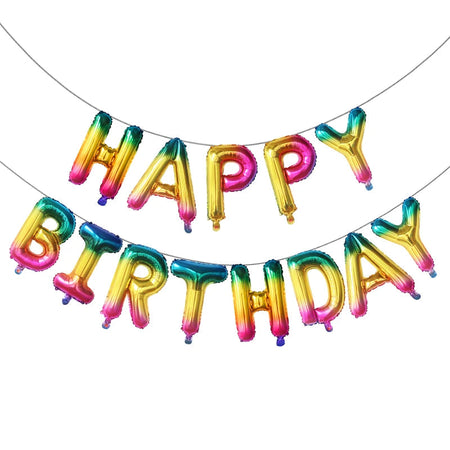 Rose Gold Happy Birthday Party Decoration Balloons - 13pcs CaiHong-HBD / 16inch