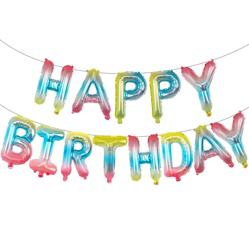 Rose Gold Happy Birthday Party Decoration Balloons - 13pcs JianBianSe-HBD / 16inch