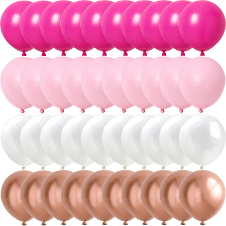 Rose Pink Metal Latex Confetti Balloons Wedding Party Decorations BarbpinkA