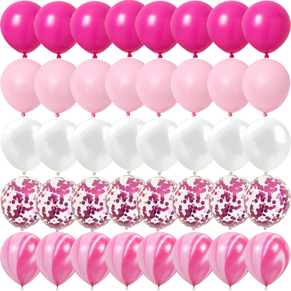 Rose Pink Metal Latex Confetti Balloons Wedding Party Decorations BarbpinkC