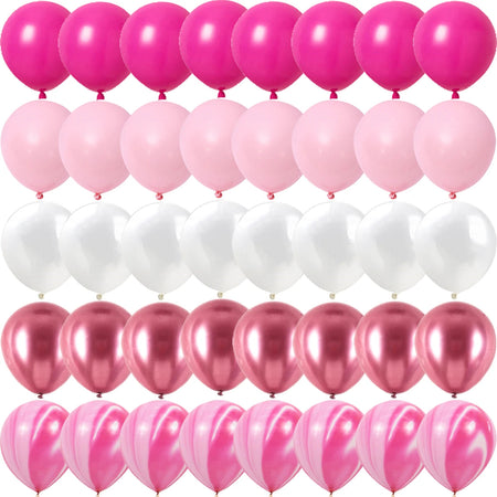 Rose Pink Metal Latex Confetti Balloons Wedding Party Decorations BarbpinkF
