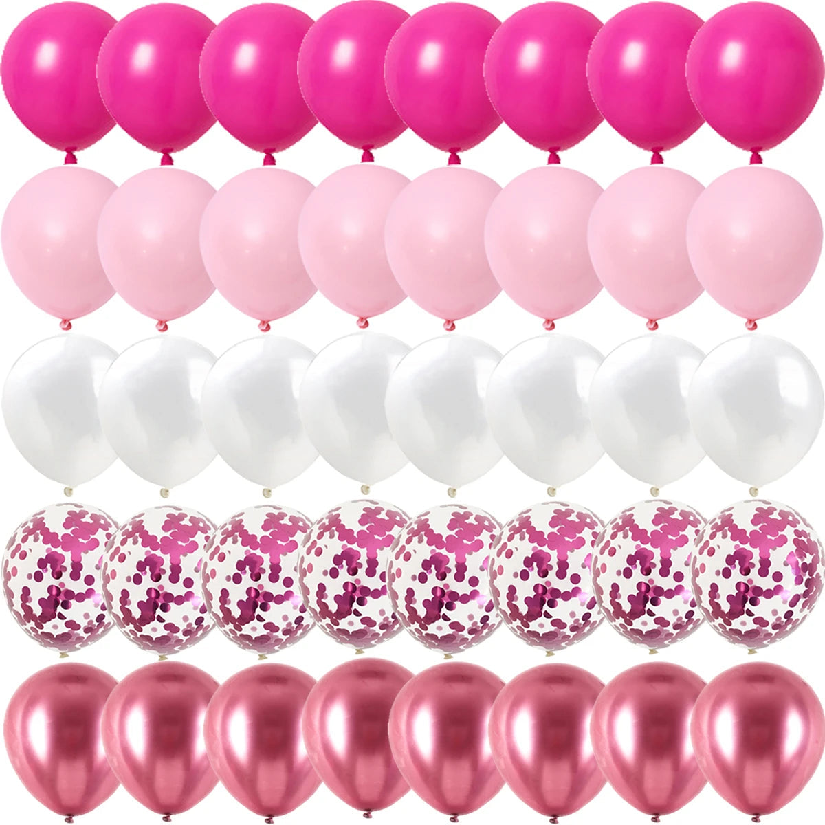 Rose Pink Metal Latex Confetti Balloons Wedding Party Decorations BarbpinkG