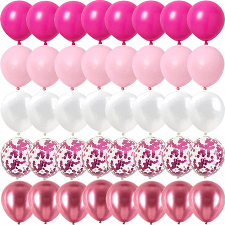 Rose Pink Metal Latex Confetti Balloons Wedding Party Decorations BarbpinkG
