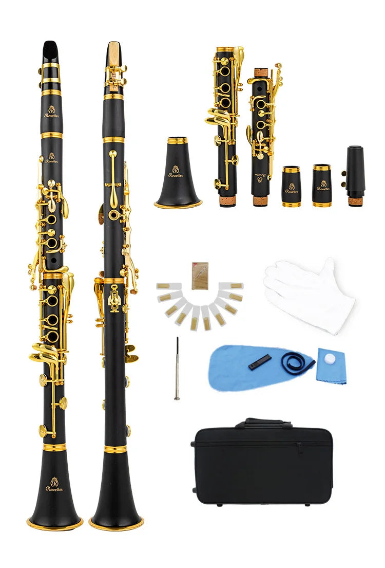 Rowtter 17 Key Falling Tune B Clarinet with ABS Body golden / CHINA