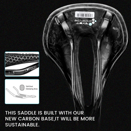 RYET 3D Printed Bike Carbon Saddle 140mm 143mm Super Light Road MTB Racing Saddles Bicycle Seat Cushion Cycling Seating Parts