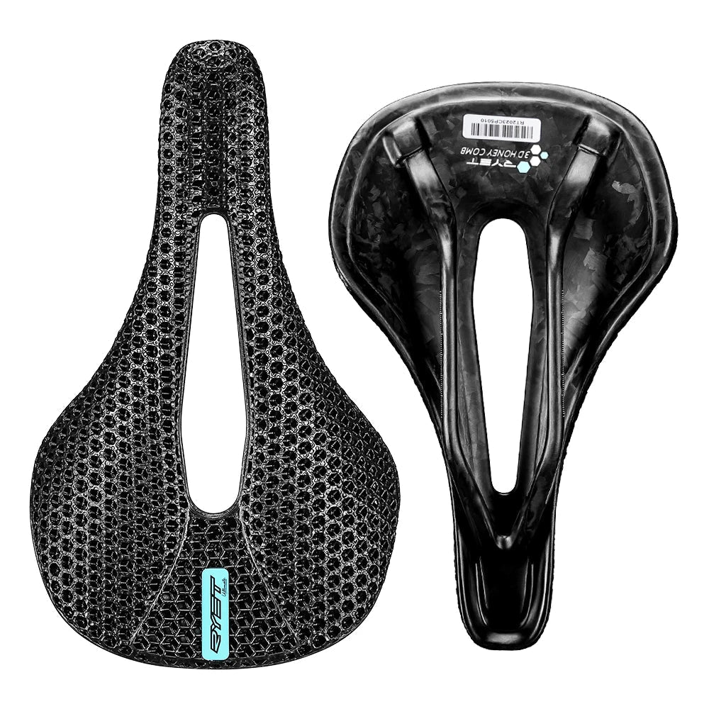 RYET 3D Printed Bike Carbon Saddle 140mm 143mm Super Light Road MTB Racing Saddles Bicycle Seat Cushion Cycling Seating Parts