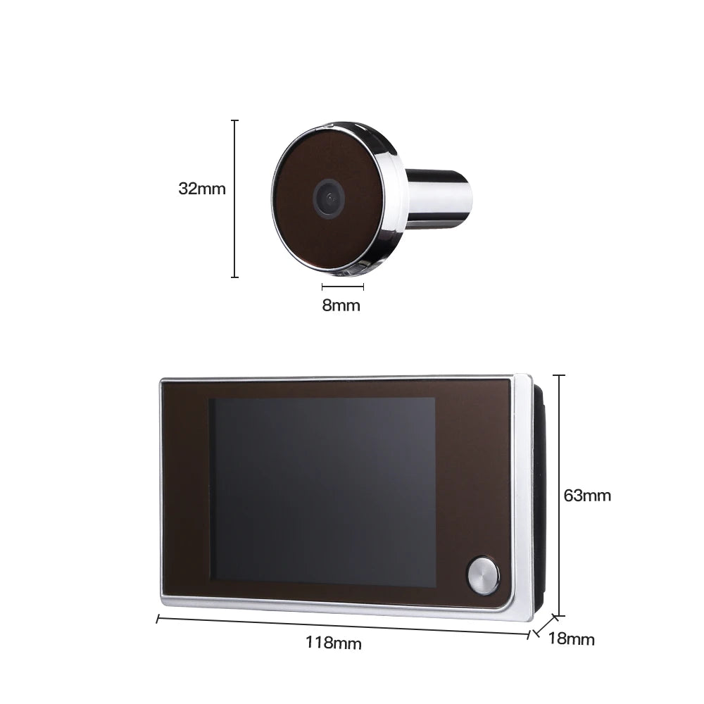 Sectyme Peephole Video Doorbell Camera 120 Degree Angle Peephole Viewer Smart Home Outdoor Cat Eye Visual Doorbell