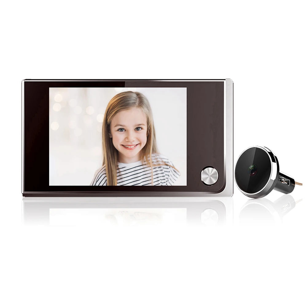 Sectyme Peephole Video Doorbell Camera 120 Degree Angle Peephole Viewer Smart Home Outdoor Cat Eye Visual Doorbell