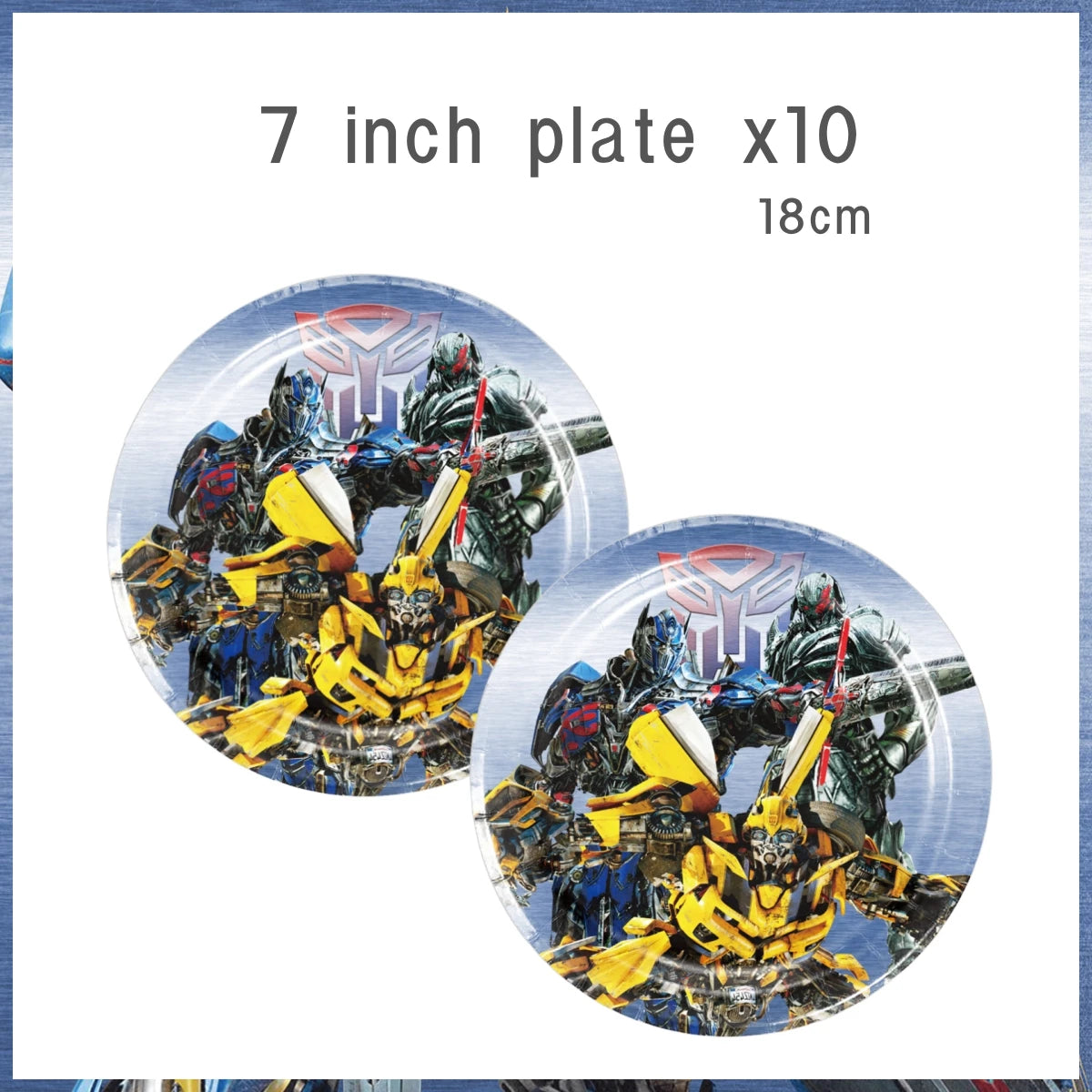 Shape Shifting Robot Birthday Party Supplies 7 inch plate-10pcs