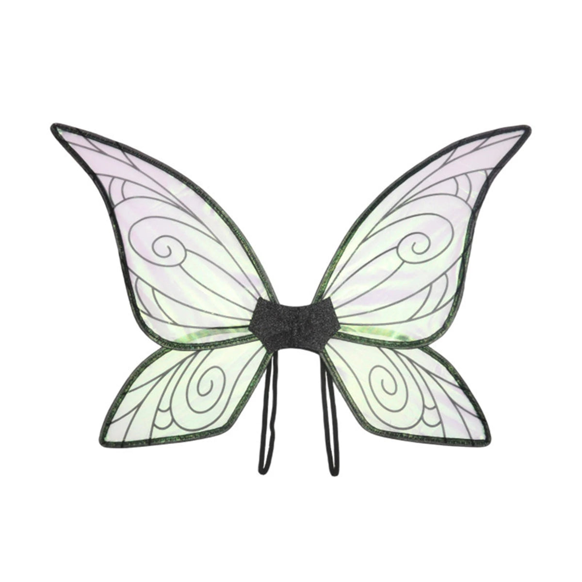 Shiny Transparent Fairy Angel Butterfly Wings Costume Prop for Party Decor Black / One Size