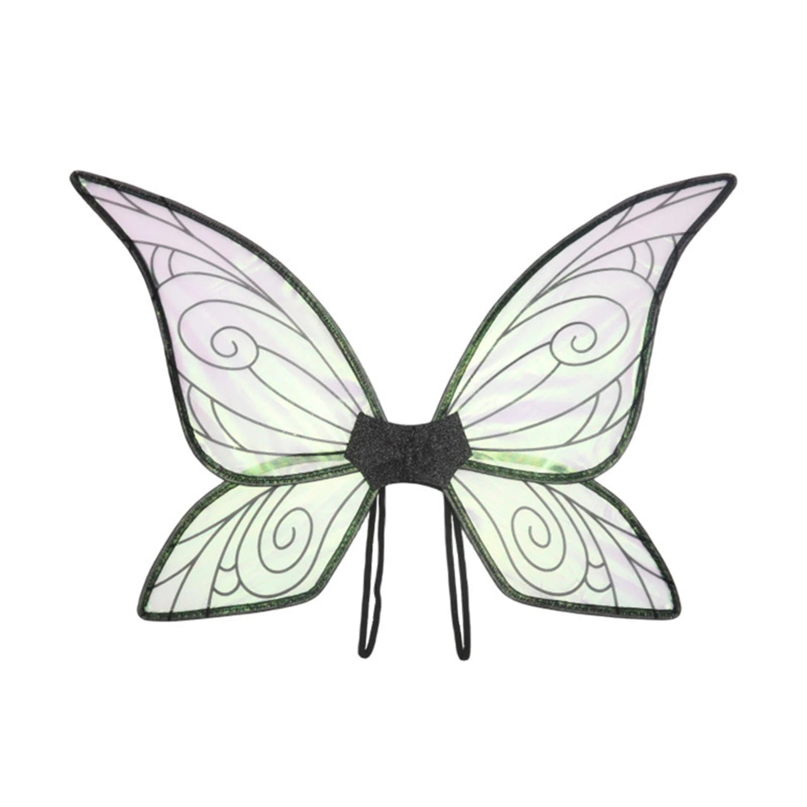 Shiny Transparent Fairy Angel Butterfly Wings Costume Prop for Party Decor Black / One Size