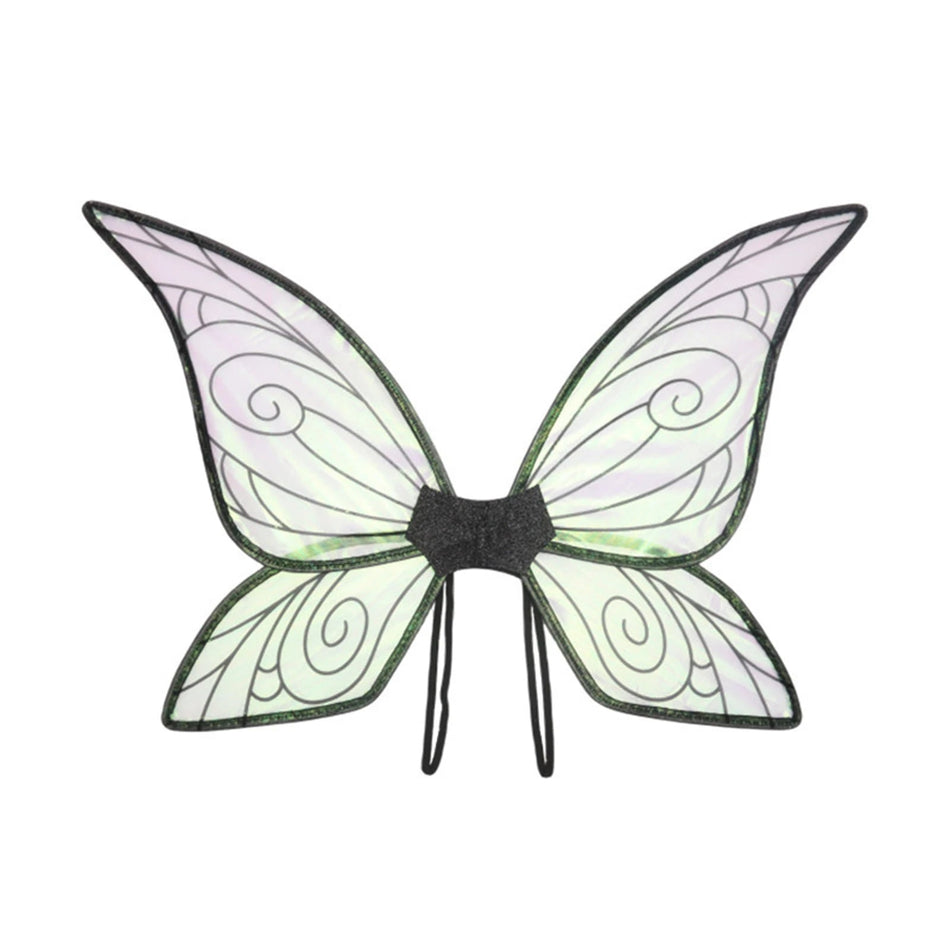 Shiny Transparent Fairy Angel Butterfly Wings Costume Prop for Party Decor Black / One Size