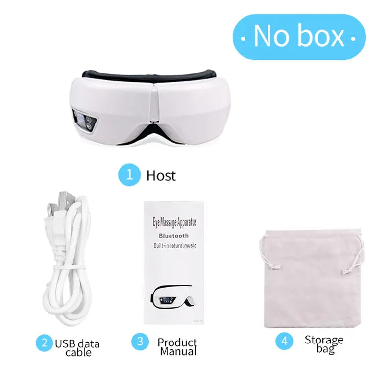 Smart Eye Massager with Heating Airbag Vibration Bluetooth Music Massage Eye Mask for Eye Strain Relief Dry Eyes Improve Sleep