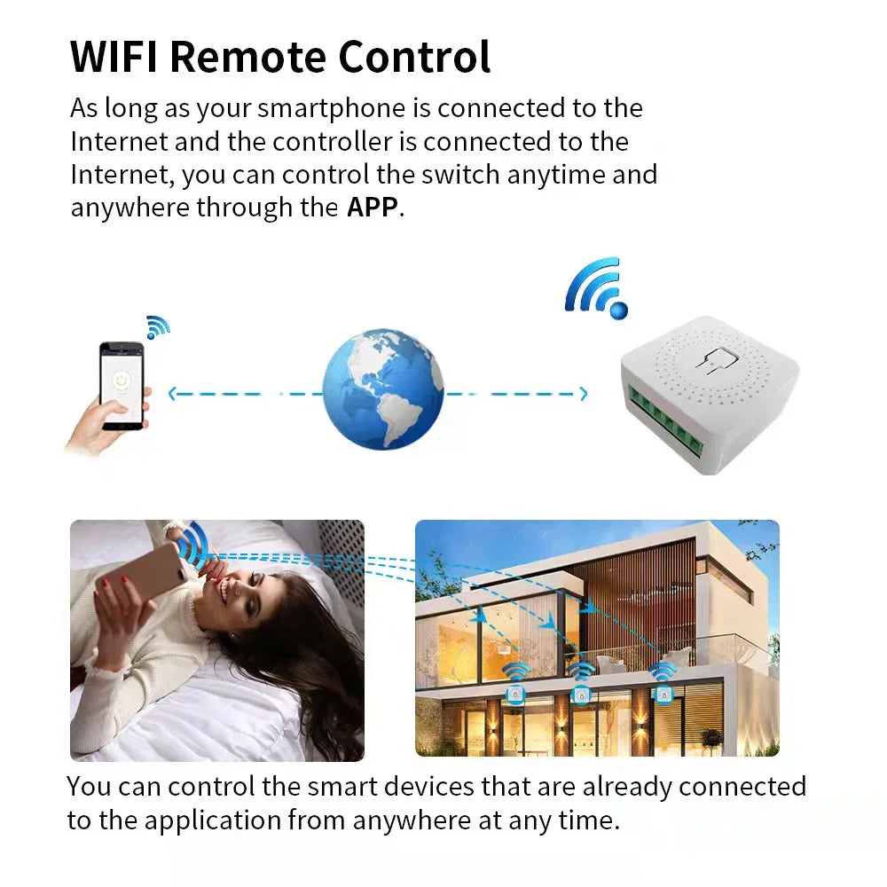 Smart Home WiFi Mini Switch 16A: Control Lights Anywhere