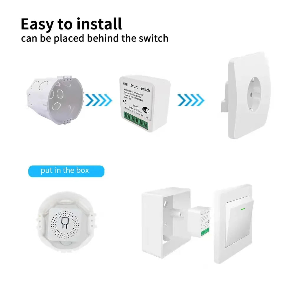 Smart Home WiFi Mini Switch 16A: Control Lights Anywhere
