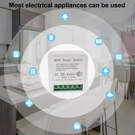 Smart Home WiFi Mini Switch 16A: Control Lights Anywhere