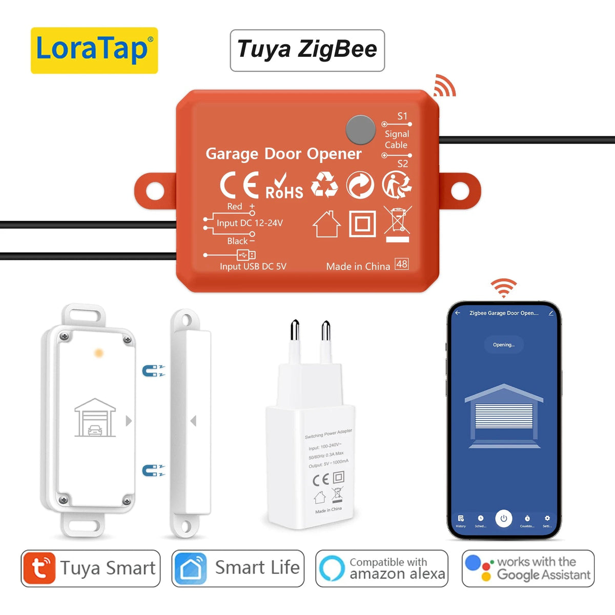 Smart Life Tuya ZigBee 3.0 Garage Door Sensor Opener
