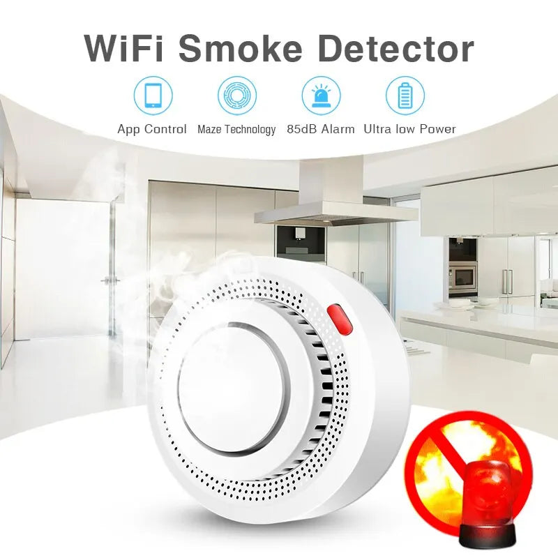 Smart Smoke Alarm with Google Assistant - CE Certified &amp;amp; WiFi-enabled for Comprehensive Fire Protection