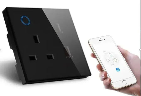 Smart WiFi Dual UK Socket Intelligent USB Type-C Ports,Touch Control Switch,Voice Controls Compatible with Alexa Google Home