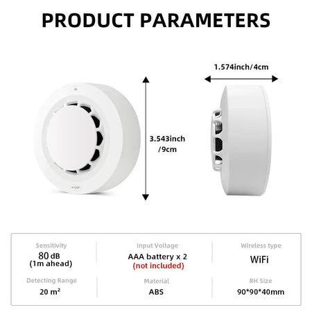 Smart WiFi Photoelectric Smoke Detector Alarm