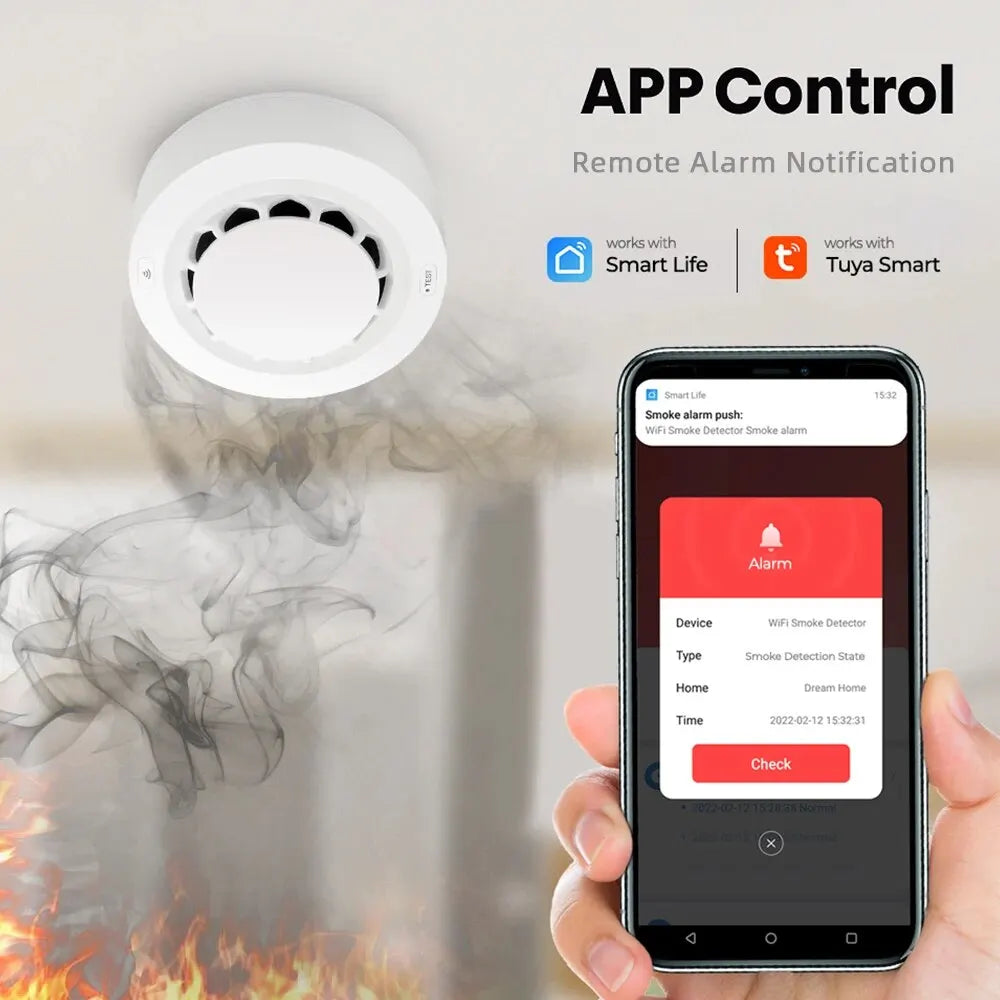 Smart WiFi Photoelectric Smoke Detector Alarm