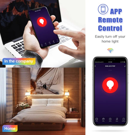 Smart WiFi RGB LED Light Bulb with Voice Control and App Remote Control