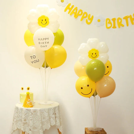Smiley Daisy Latex Balloon Stand for Parties and Events