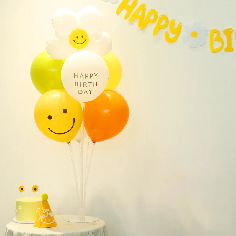 Smiley Daisy Latex Balloon Stand for Parties and Events
