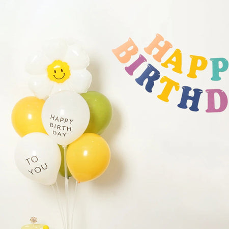 Smiley Daisy Latex Balloon Stand for Parties and Events