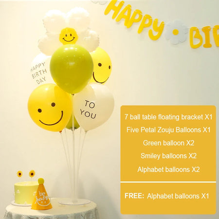 Smiley Daisy Latex Balloon Stand for Parties and Events F / 10inch