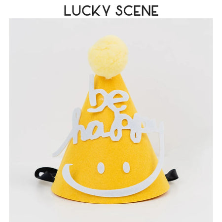 Smiley Face Baby Kids Birthday Party Hat Yellow